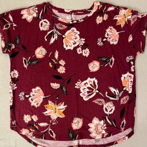 Maroon floral tshirt